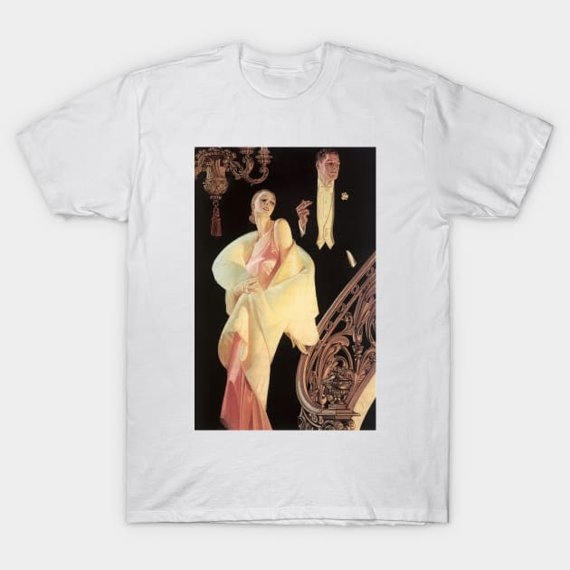 Couple Descending Staircase, J.C. Leyendecker 1932 T-Shirt by immortalpeaches